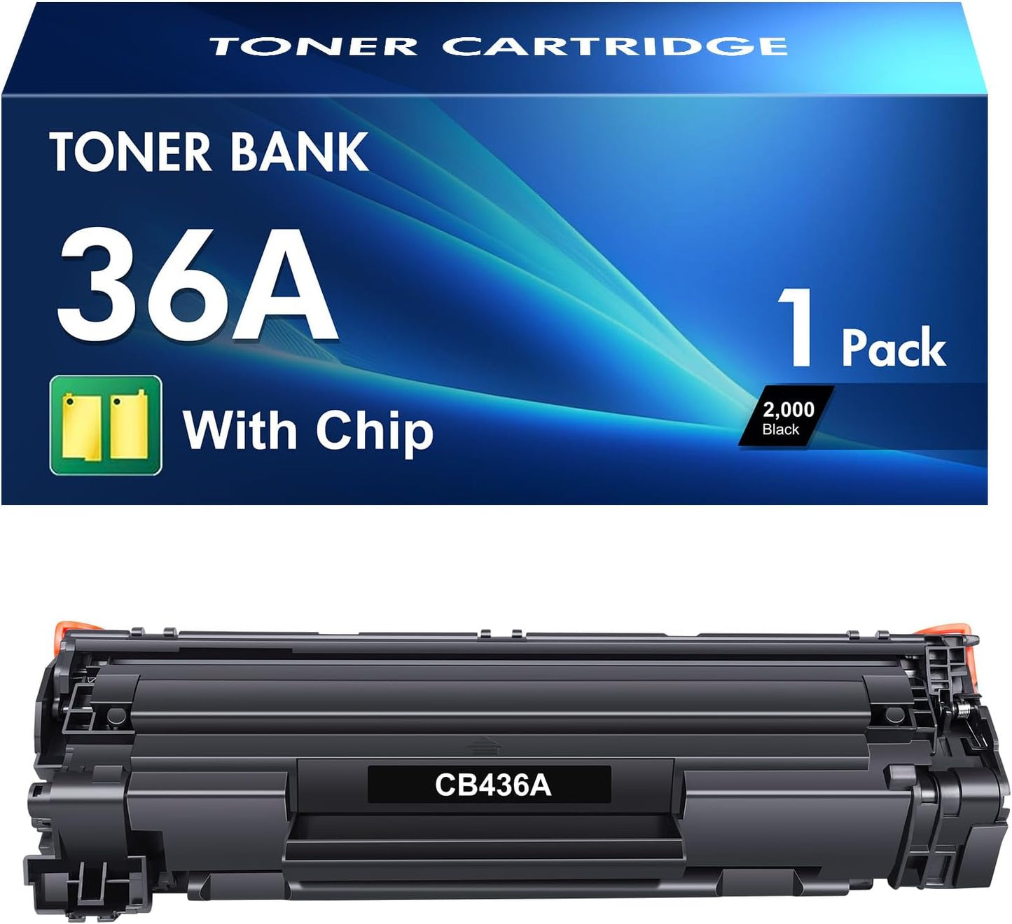 36A Toner Cartridges 1 Pack: Compatible for CB436A Toner for P1505 1505n M1522nfMFP M1522nMFP M1120MFP M1120nMFP (Black)