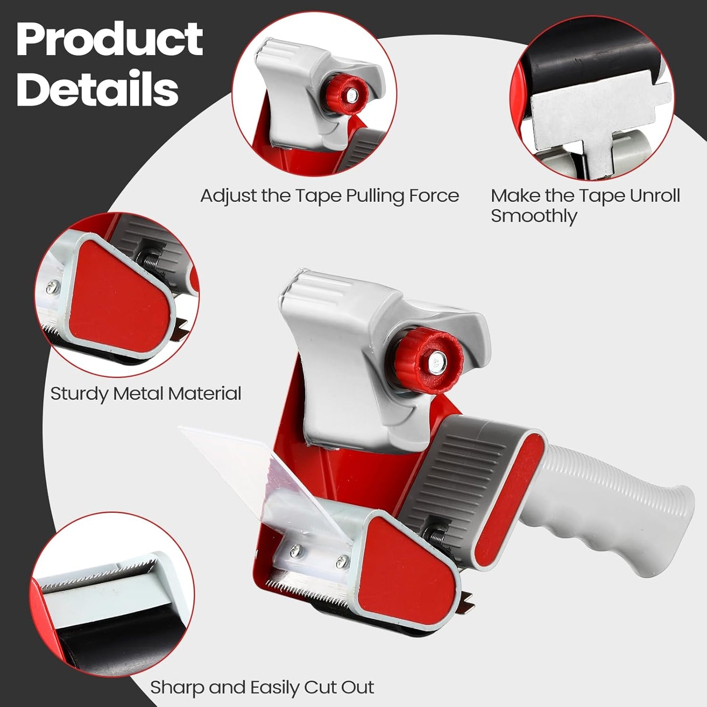 2 Pack Packing Tape Dispenser Gun with 12 Roll 2 Inch Packing Tape Gun 2.7 Mil Heavy Duty for Storing, Shipping, Moving, Carton and Box Sealing