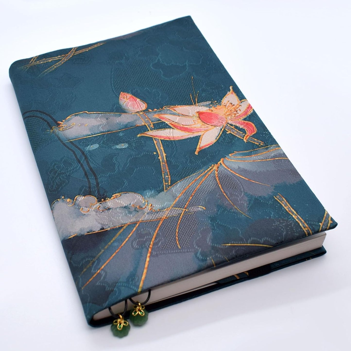 BLBMH A5 Book Covers for Paperbacks Book Cover for Privacy Fit for 5.5x8.3 inch Adjustable Book Sleeve Cover for A5 Diary Books Fabric Softcover Protector for Notebook - Lotus B