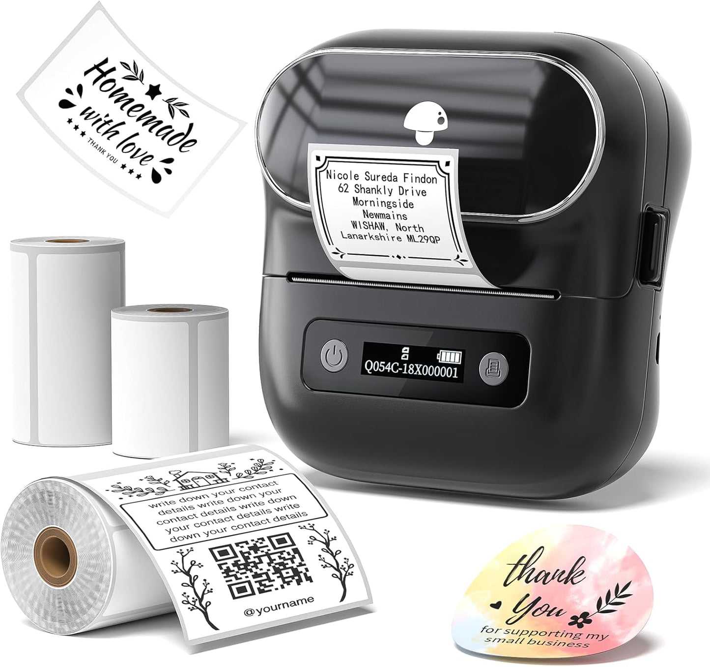 Phomemo M220 Label Makers, 3 Inch Portable Label Maker Machine with 3 Roll Labels, Wireless Thermal Label Printer for Address, Labeling, File Folder Label, Home Organizing