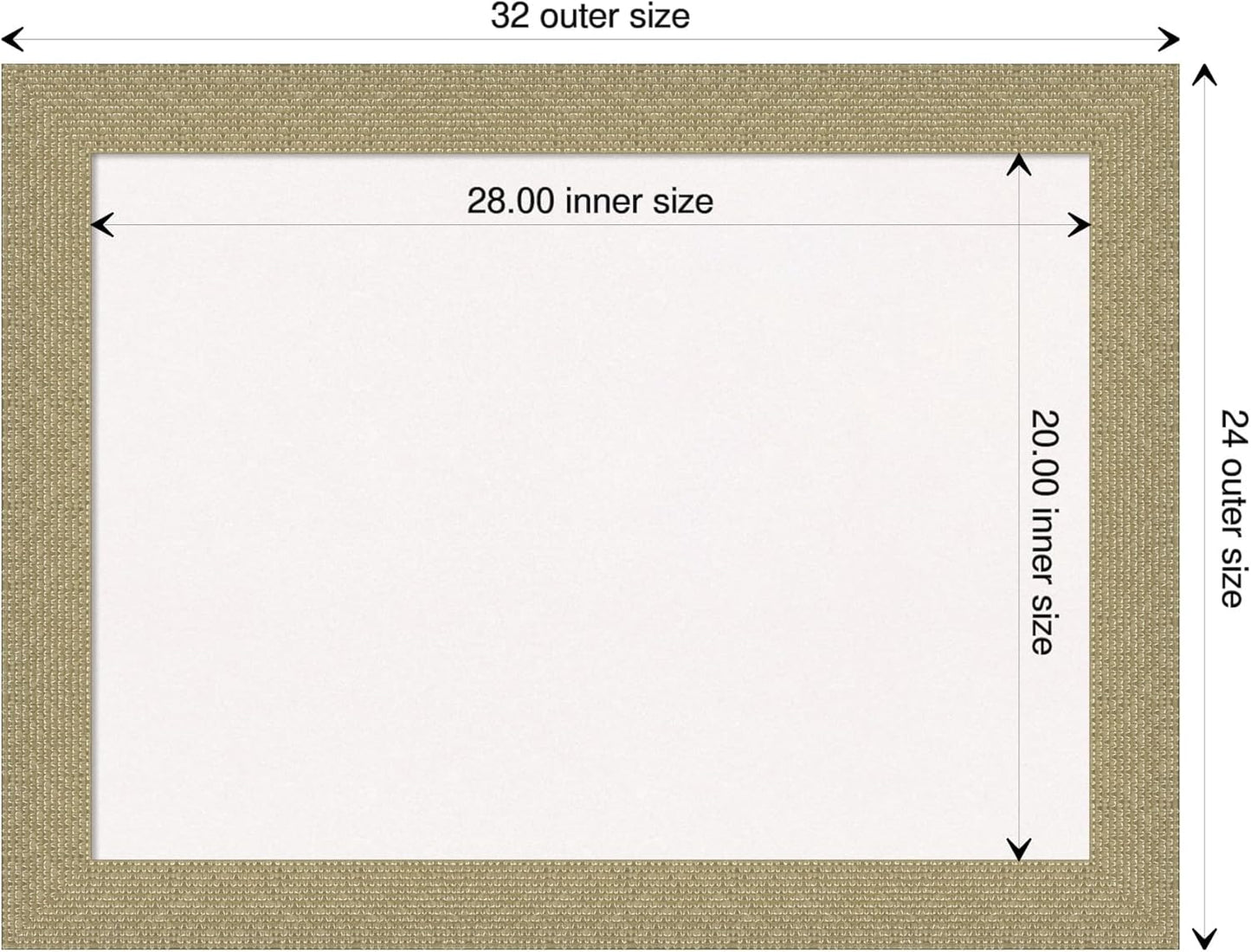 Amanti Art White Cork Board for Wall, 24x32 Vision Board with Gold Frame, Medium Corkboard Office Decor for Home Organization, Casual Corkboard Pinboard to display items for home organization