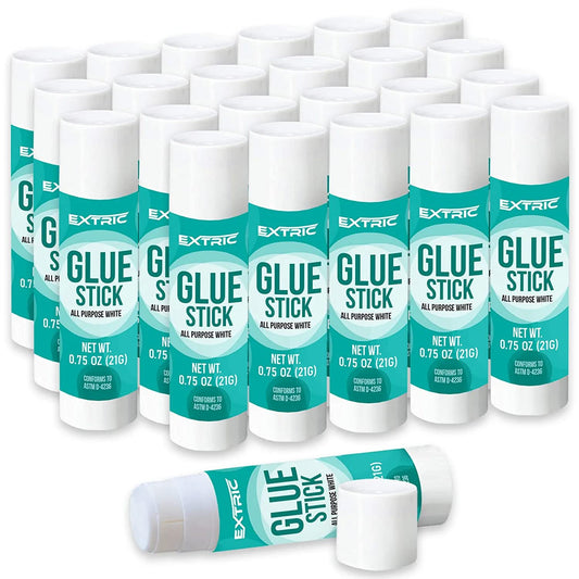Glue Sticks Bulk Classroom, White Glue Sticks for Kids 24 Count, 0.75 Ounce, Washable All Purpose, for Kids, School and Home