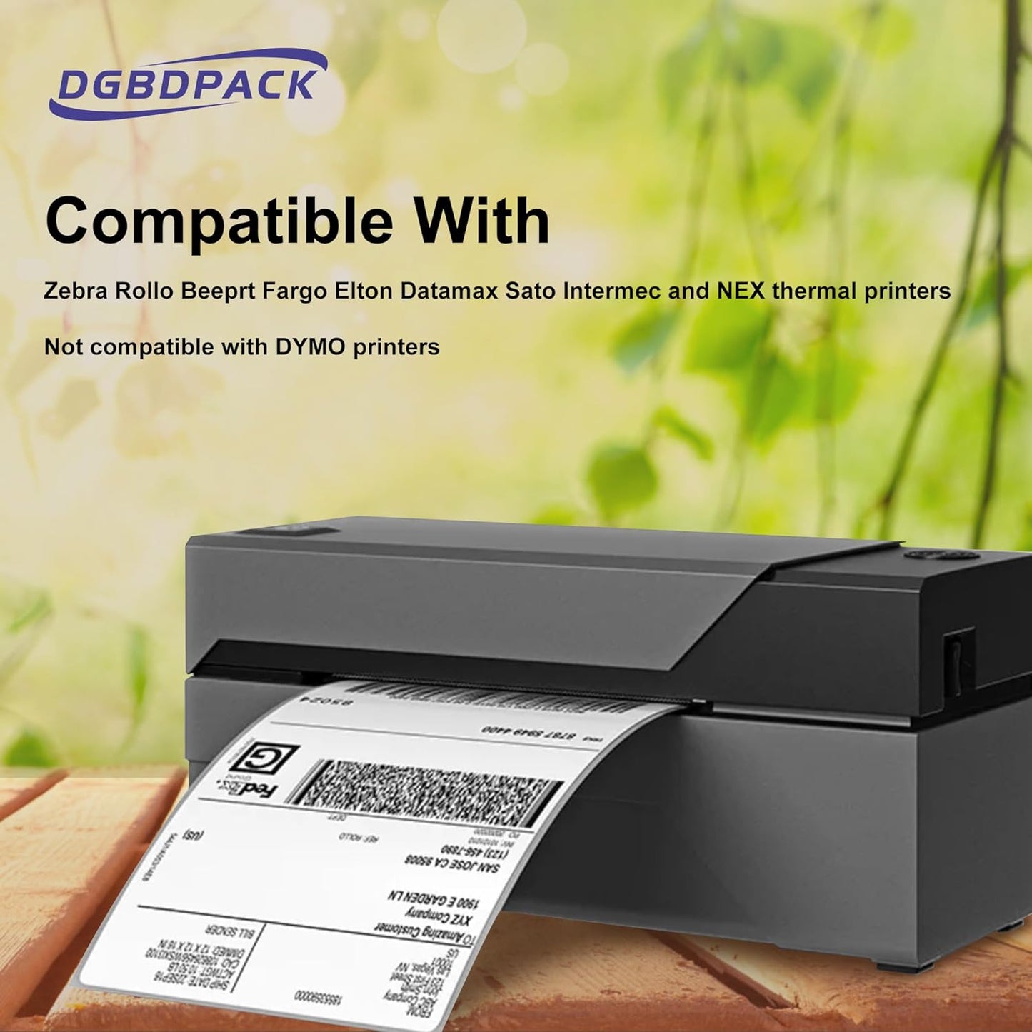 Fanfold 4'' x 6'' Direct Thermal Shipping Labels 300 Labels/Stack Compatible with Zebra Rollo Beeprt Printer Ultra Adhesive