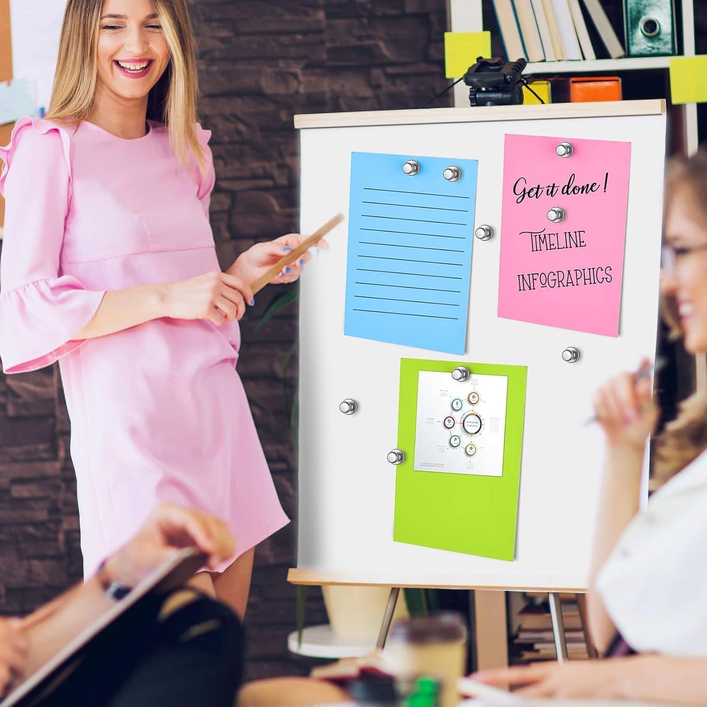 45 Pack Magnetic Push Pins - Whiteboard Magnets, Refrigerator Magnets, Small Push Pin Neodymium Magnets for Locker, Map, Kitchen, Office, School