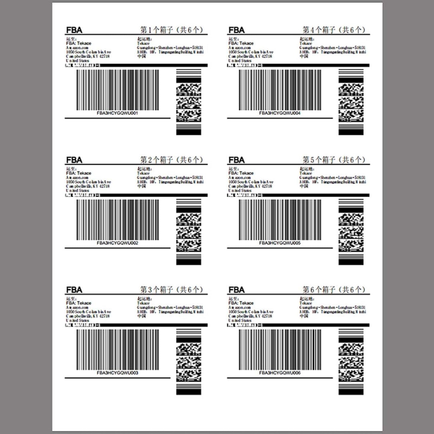 Coopaty FBA 6 UP Shipping Labels, 3-1/3 x 4 Sticker Labels Address Labels Compatible Laser/Ink Jet Jet Printers (4000 Sheets,24000 Labels)