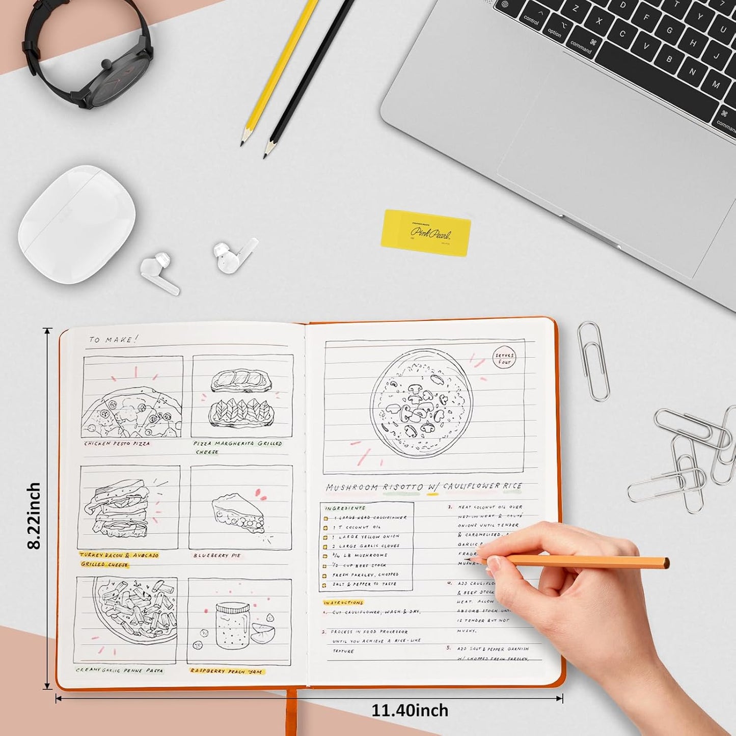 Lined Journal Notebook for Women Men, 200 Pages A5 Hardcover Leather Journals 5.7” x 8.3”, A5 College Ruled Notebooks with 100 GSM Thick Paper for Writing,Travel,School,Office,Work,Business(Brown)