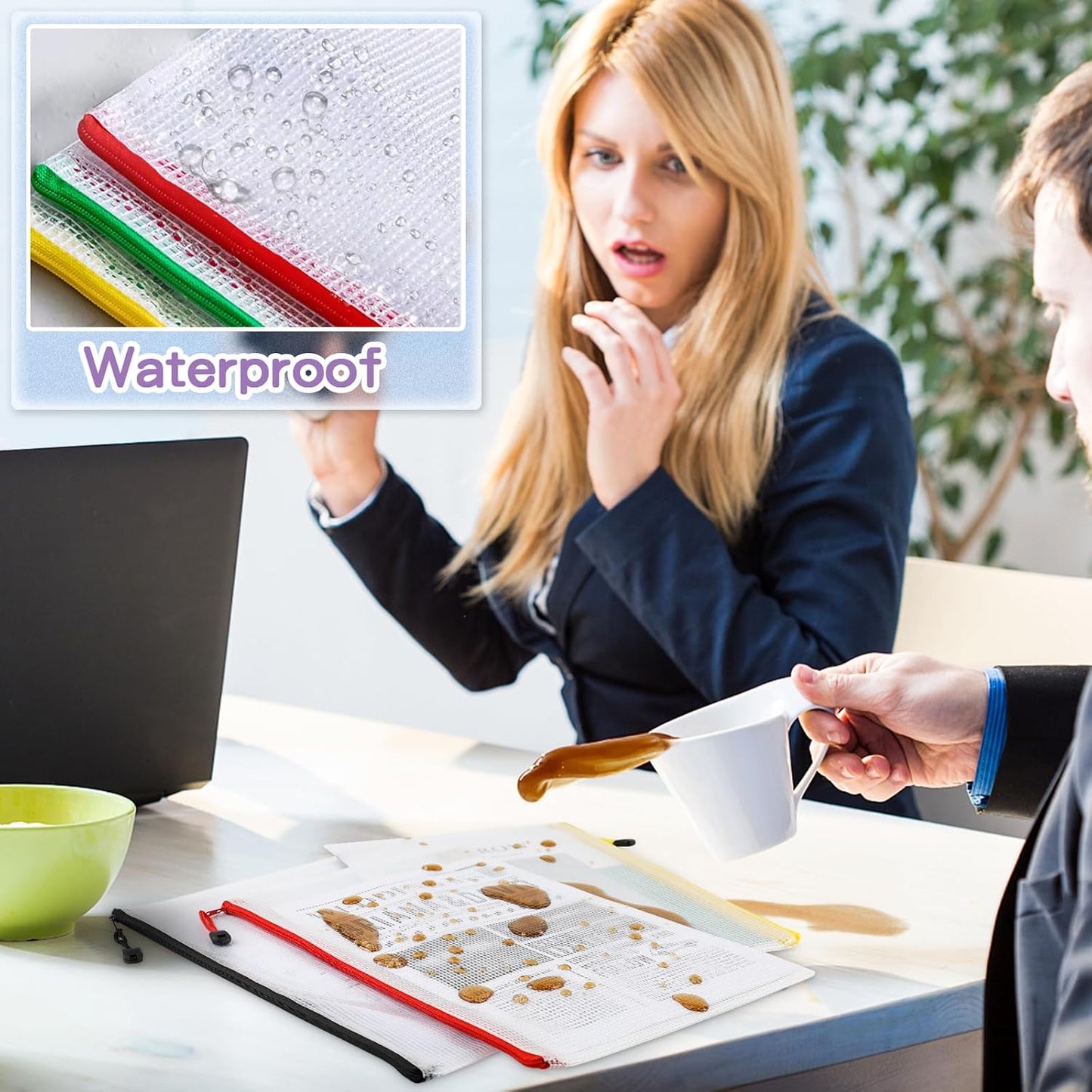 Umriox Zipper Pouch, 13.0x9.0 in (Black, 36 Packs), Zipper Pouches for Organizing, Clear Zipper Pouches for Office Supplies