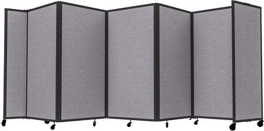 Versare Room Divider 360 Portable Wall Partition | Folding Panels | Large Freestanding Divider | Locking Wheels | Temporary Room Separator