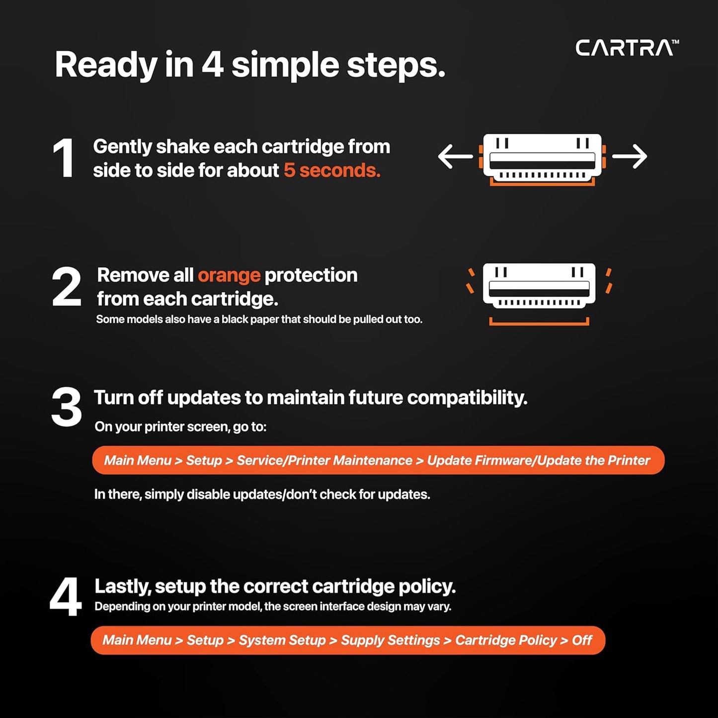CARTRA 414A Black Toner Cartridge W2020A, Compatible with 414A Toner Cartridges, Works with Color Laser Jet Pro MFP Series Printer