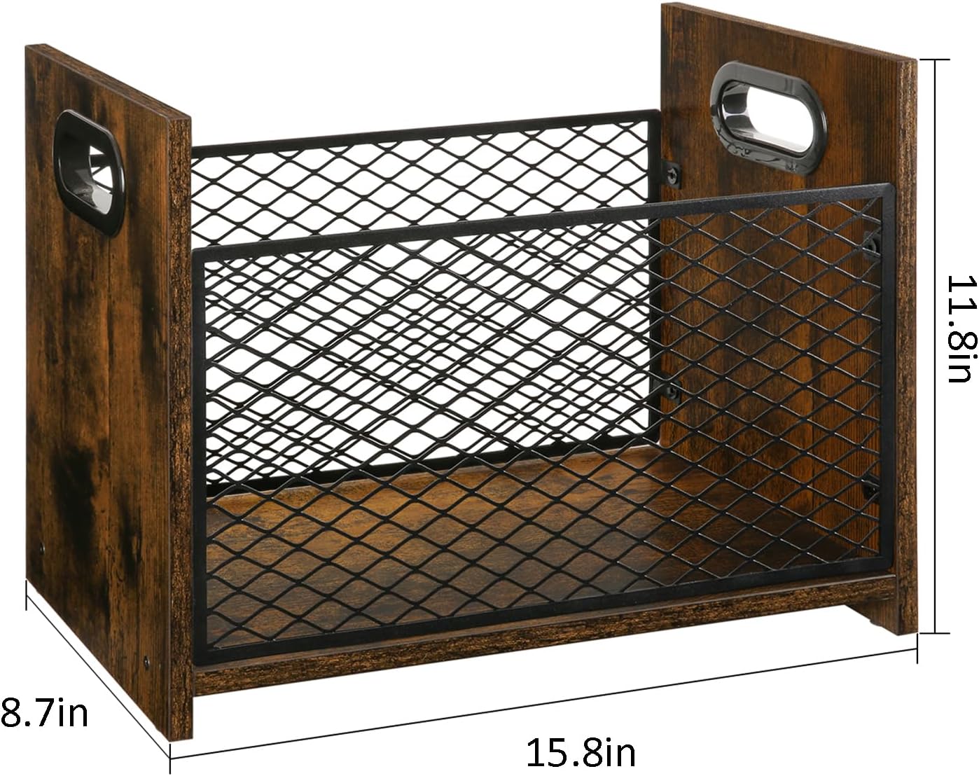 YINMIT Magazine Holder, Magazine Rack for Desktop and Home Office, Farmhouse File Storage Basket for Letters, Magazines, Books, Newspapers (Large)