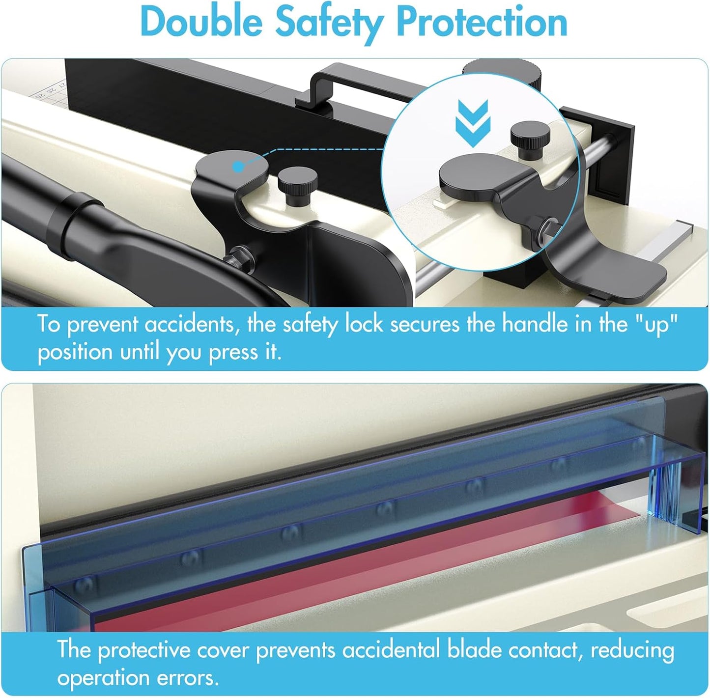 Paper Cutter 12 Inch, Heavy Duty Paper Cutter for A4 Paper, Guillotine Paper Cutter 400 Sheet Capacity, Solid Steel Construction, Beige