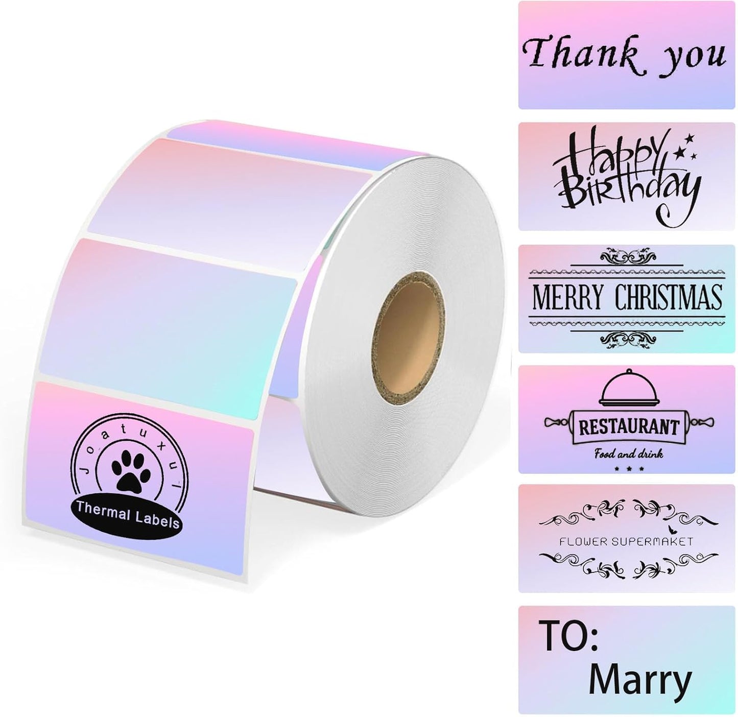 2.25 x 1.25 Thermal Labels, Self-Adhesive Address Shipping Barcode Thermal Stickers,Thermal Printer Labels Compatible with Rollo & Zebra & MUNBYN, 800 Labels for Printer, Fantasy Purple