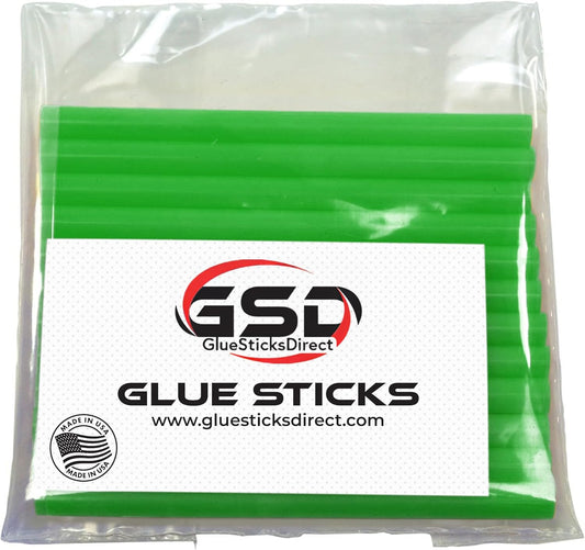 Mini Size Hot Melt Glue Sticks for Glue Gun - Bulk 4in Green Glue Sticks - Great for Art Craft Repairs & Compatible w/Most Glue Guns - 5/16" X 4" (24 Sticks) - Made in USA