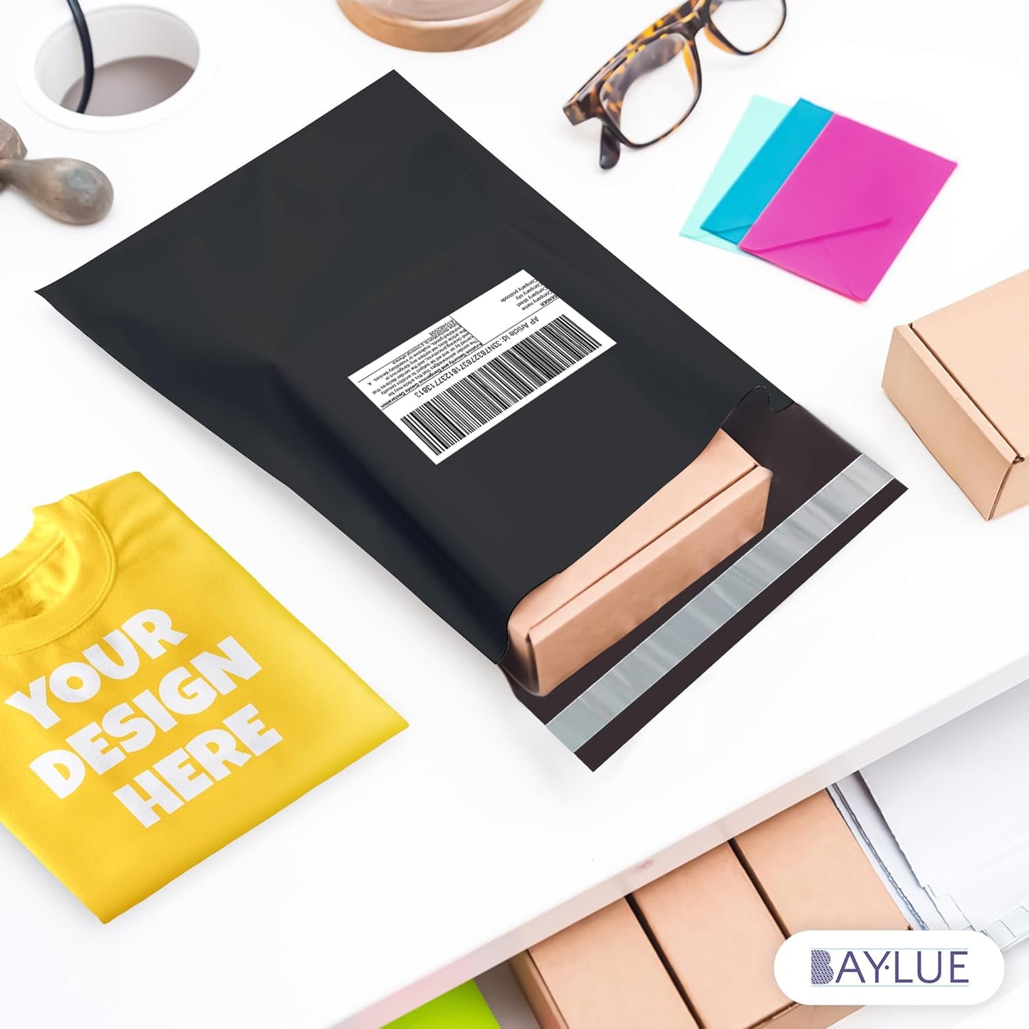 Black Poly Mailers 9x12 Inch | Strong Adhesive Self-Seal mailer Bags | Tamper, Tear, Water Resistant Shipping Envelopes | Thick Strong Material Polymailer Bags Clothing Bag | 1000 Pack Bulk