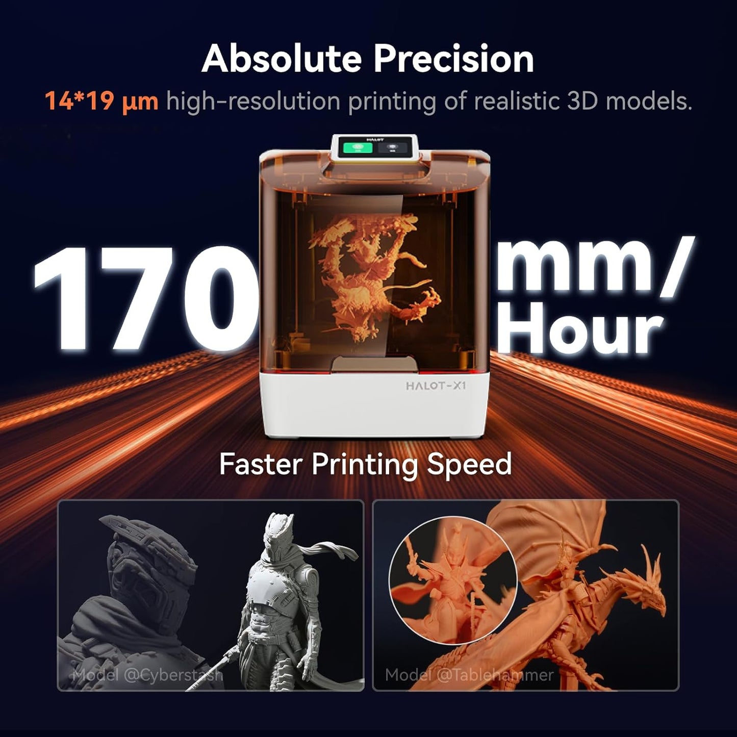 Creality Halot-X1 Combo Resin 3D Printer, 10.1" 16K Mono LCD, 14×19 μm, 170 mm/h High-Speed Printing, Intelligent Resin Management, Fully Assembled Auto Leveling, Large Print Size 8.33*4.66*7.87 in