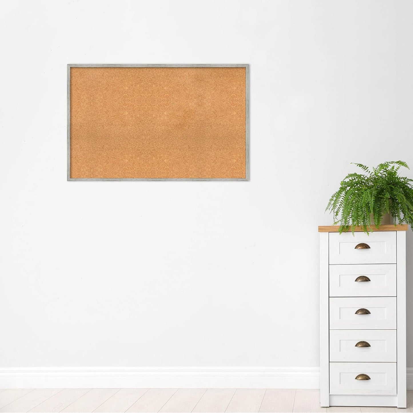 Amanti Art Natural Cork Board for Wall, 29x45 Vision Board with White Frame, Oversize Corkboard Office Decor for Home Organization, Cottage Corkboard Pinboard to Display Items for Home Organization
