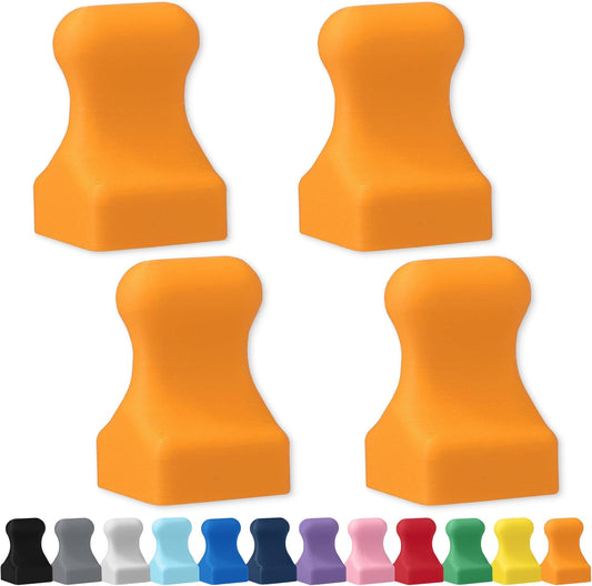 Glassboard Studio MiniPawn Magnet - Strong Neodymium Rare Earth Magnets for Fridge, Whiteboard, Locker & Magnetic Glassboards - Crafting & Office Use - Strong Fridge Magnets (Tangerine Orange, 4)