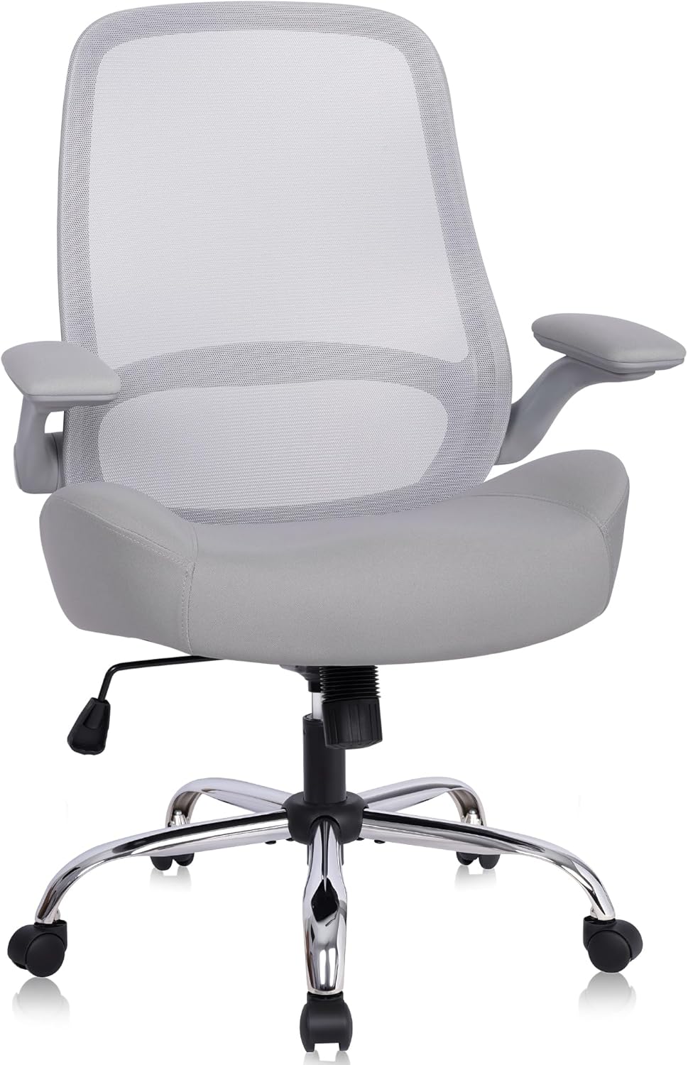 HYLONE Heavy Duty Office Chair, 5" Thickened Seat Ergonomic Desk Chair with Adjustable Armrests, Home Office Computer Chairs for Long Hours Mesh Executive Chair(Grey)