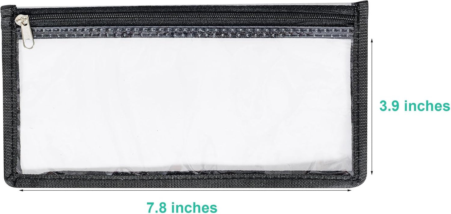 3.9 x 7.8 Clear Cash Register Money Pouch Bank Deposit Bag Check Wallet 40 Pack Zipper Closure