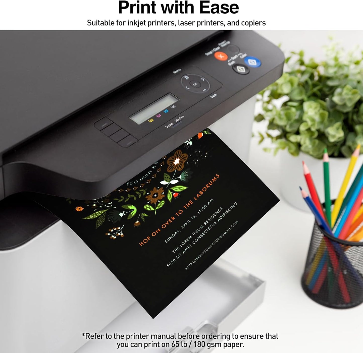 MAXECHO 8.5" × 11" Black Colored Cardstock Bulk 150 Sheets Construction Paper Card Stock Printer Paper for DIY Art Crafts, Cricut Card Making, Scrapbooking, Drawing, Invitations, 180 GSM