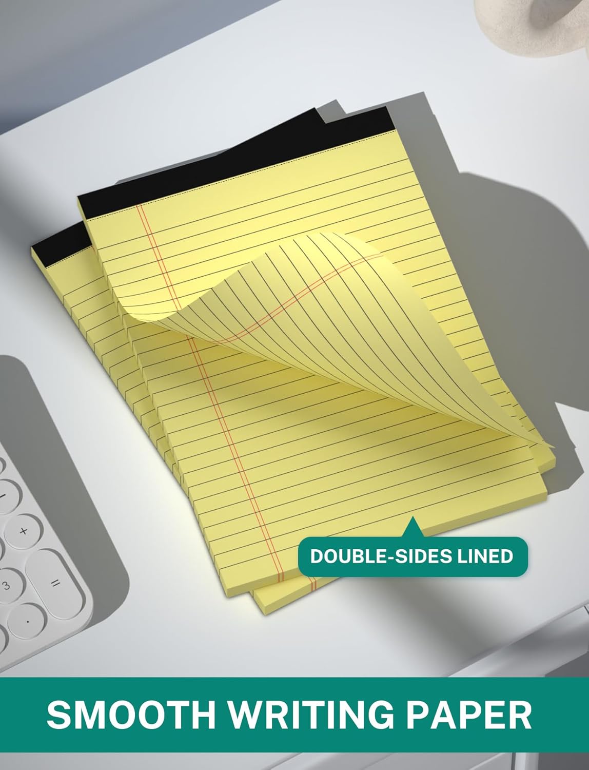 Legal Pads 5x8 Inch 12 Pack Yellow Note Pads 5x8 College Ruled Notepad,Small Notepads 5x8 Inch Small Yellow Legal Pads Notes Paper Tear off Notepad 5 x 8 In 30 Sheets per Writing Pad for School Office