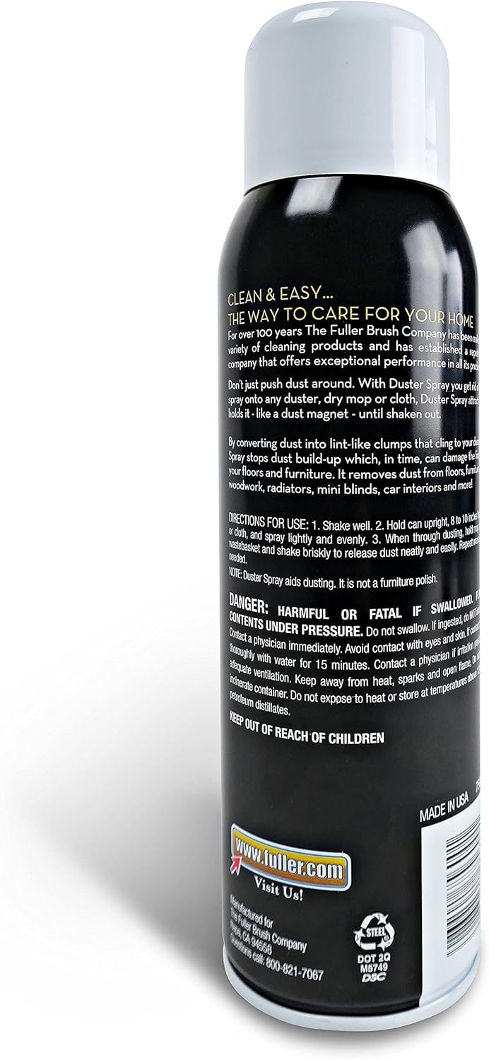 Fuller Brush Duster Spray – 15.5 oz Multi Surface Dust Removing Sprayer - Safe Household Cleaning for Floors, Furniture, Blinds & Car Interiors - 6 Pack