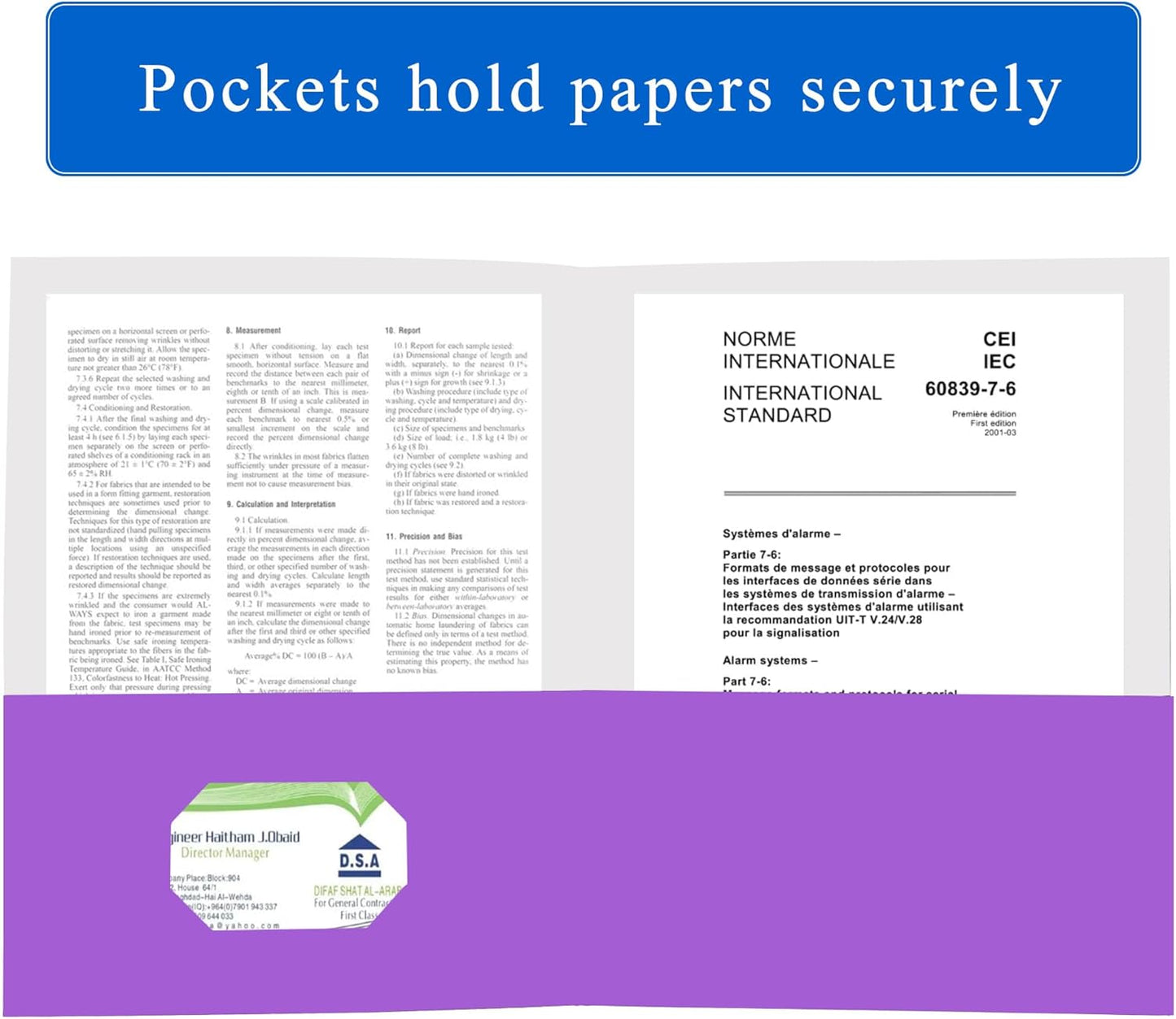 Zzrywuty 25 Packs Paper Folders with Pockets for Students, Businessmen and Office Workers, Letter Size, Two Pocket Folders with Card Slot for Office, Business, School Supplies (Purple)