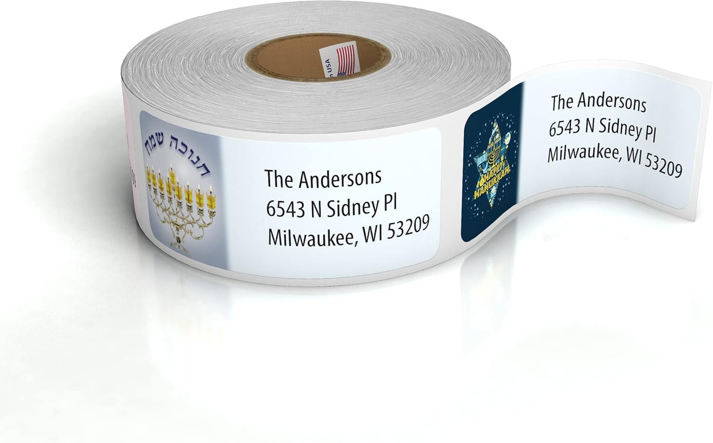 Customized Personalized Address Labels - Made in The USA by Kenco (500 Labels, Hannukah)