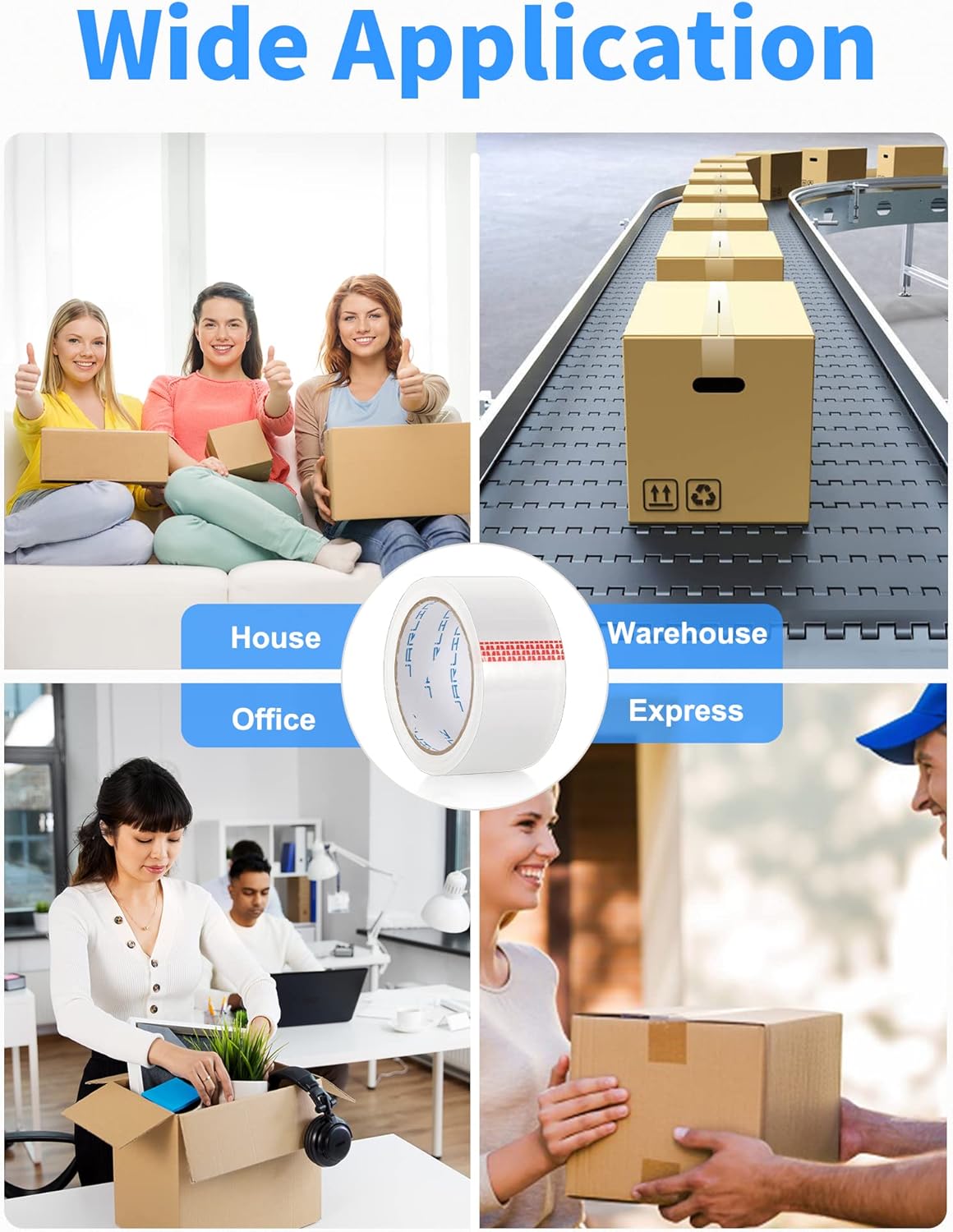 JARLINK Clear Packing Tape (12 Rolls), Heavy Duty Packaging Tape for Shipping Packaging Moving Sealing, 1.88 inches Wide, 55 Yards Per Roll, 660 Total Yards