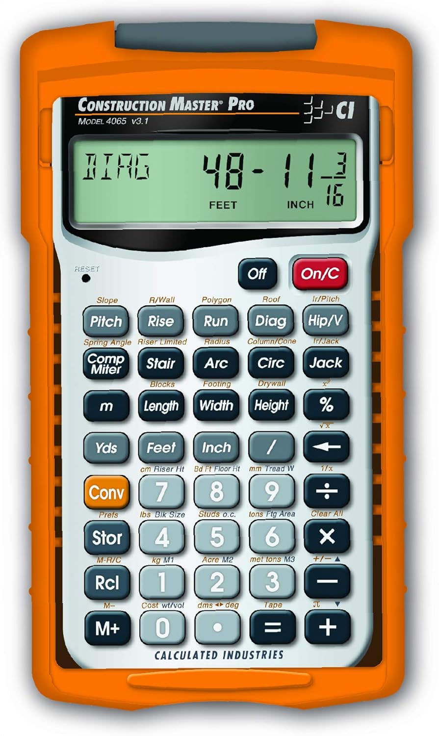 Calculated Industries 4065 Construction Master ProCalculator & 44080 Construction Master Pro-Desktop Advanced Construction Math Feet-Inch-Fraction Calculator with Trig Tool