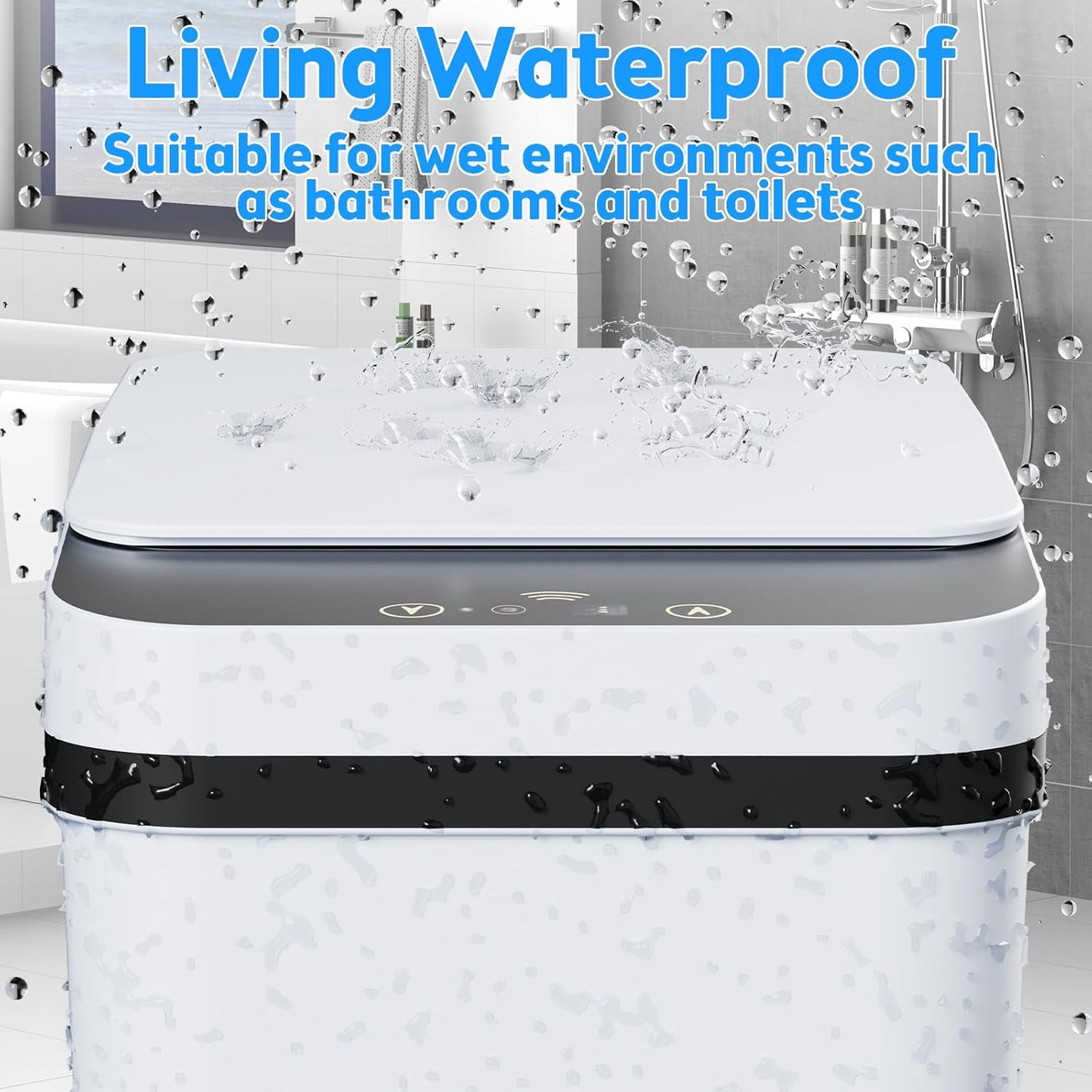 KOEYLE 2 Pack 2.2 Gallon Automatic Touchless Garbage Can, Small Motion Sensor Smart Trash Can, Slim Waterproof Trash Bin for Bedroom, Bathroom, Office, Living Room, White