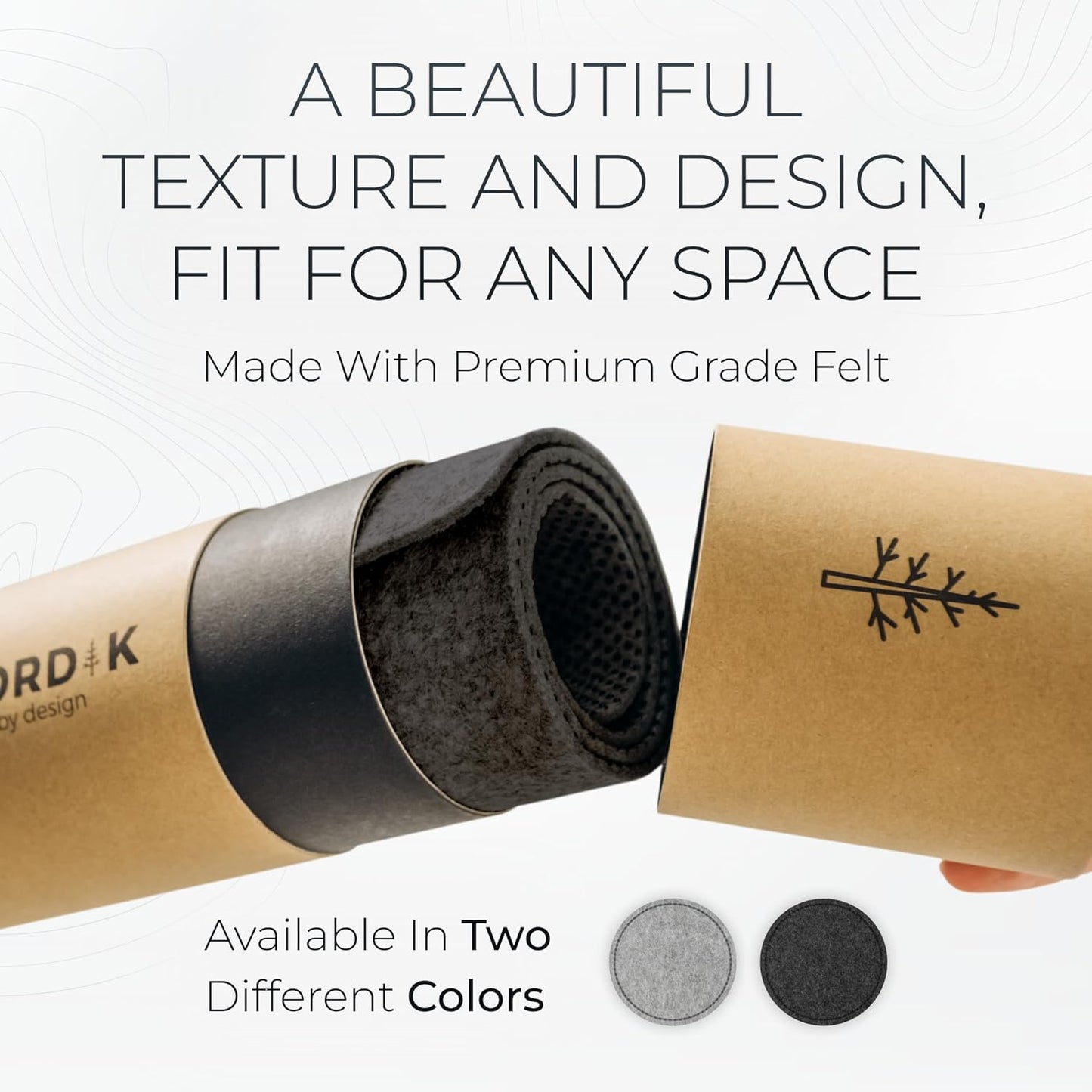 Nordik Large Felt Desk Mat - Charcoal - 35 x 17 inch - Full Desk Keyboard Mat - Computer Desk Mat for Keyboard and Mouse Pad - Desktop Mat - Large Felt Desk Pad