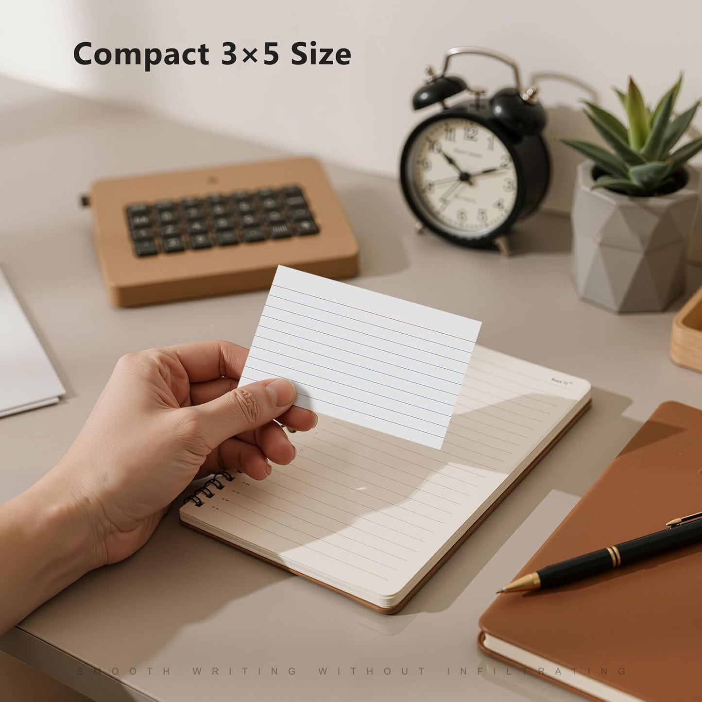250 Count Index Cards 3 x 5 Inch, Heavyweight White Lined Note Cards Portable Ruled Flash Cards Perfect for Studying and Organizing, Note Taking Study Flashcards for Home, School and Office
