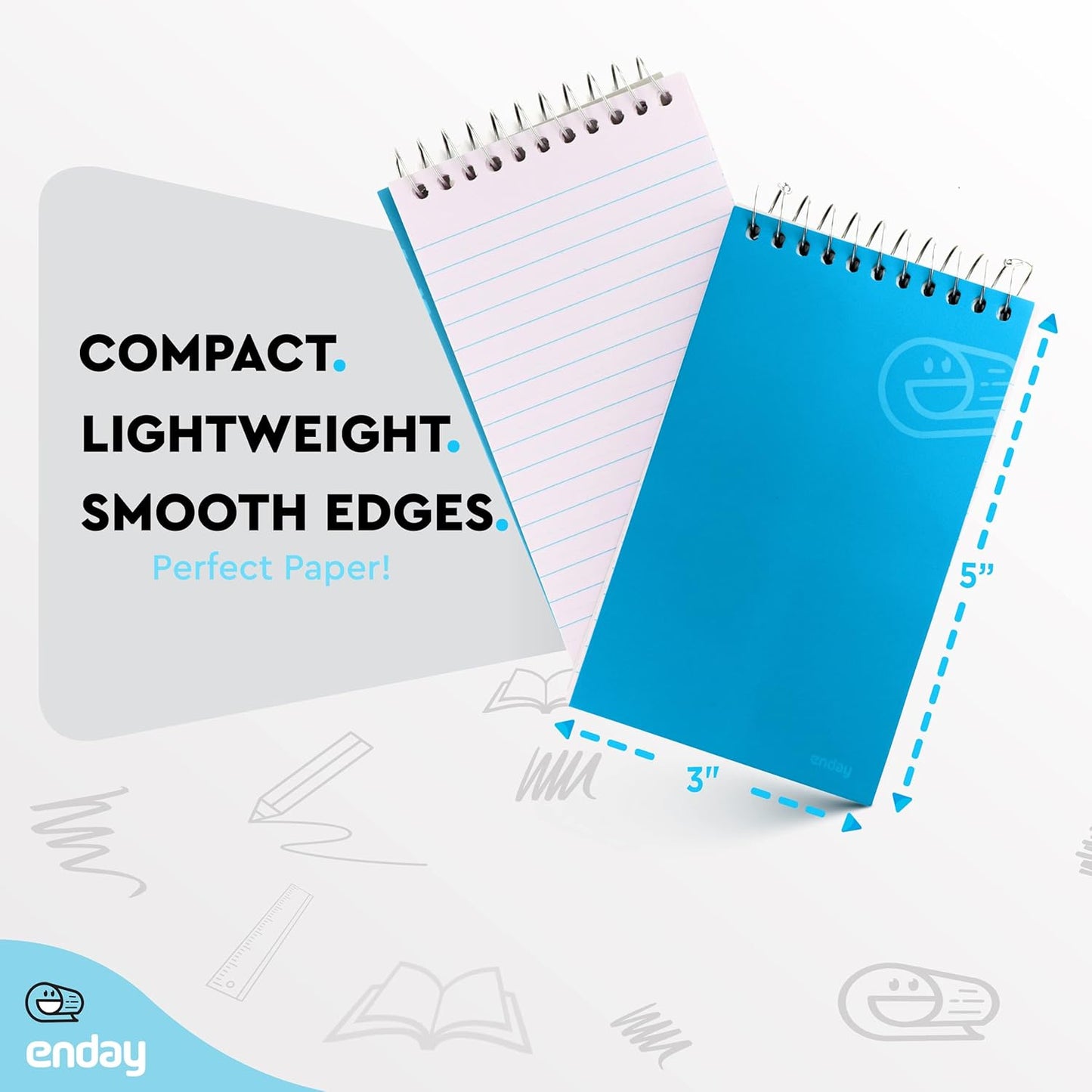 Enday Pocket Notebook, Small Notebooks Top Bound Small Spiral Notebooks, Memo Pad for Home Office Accessories, 75 Sheets, 3 x 5 Mini Notepad in Pink, Purple, Green, Blue, Red, Grey (12 Pack)