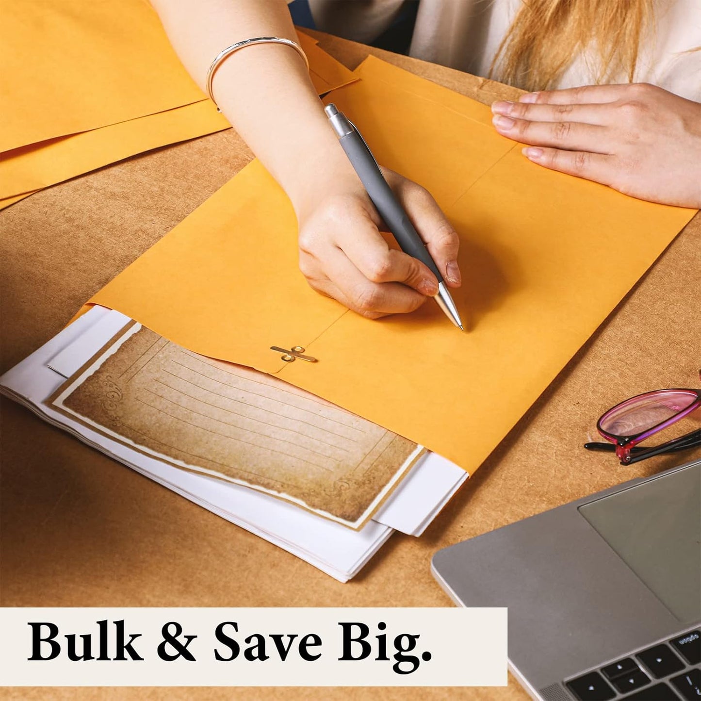 Ctosree 300 Pcs Manilla Envelopes Clasp Envelopes Bulk Brown Kraft Catalog Letter with Clasp Closure and Gummed Seal 28lb Heavyweight Paper (9 x 12 Inch)