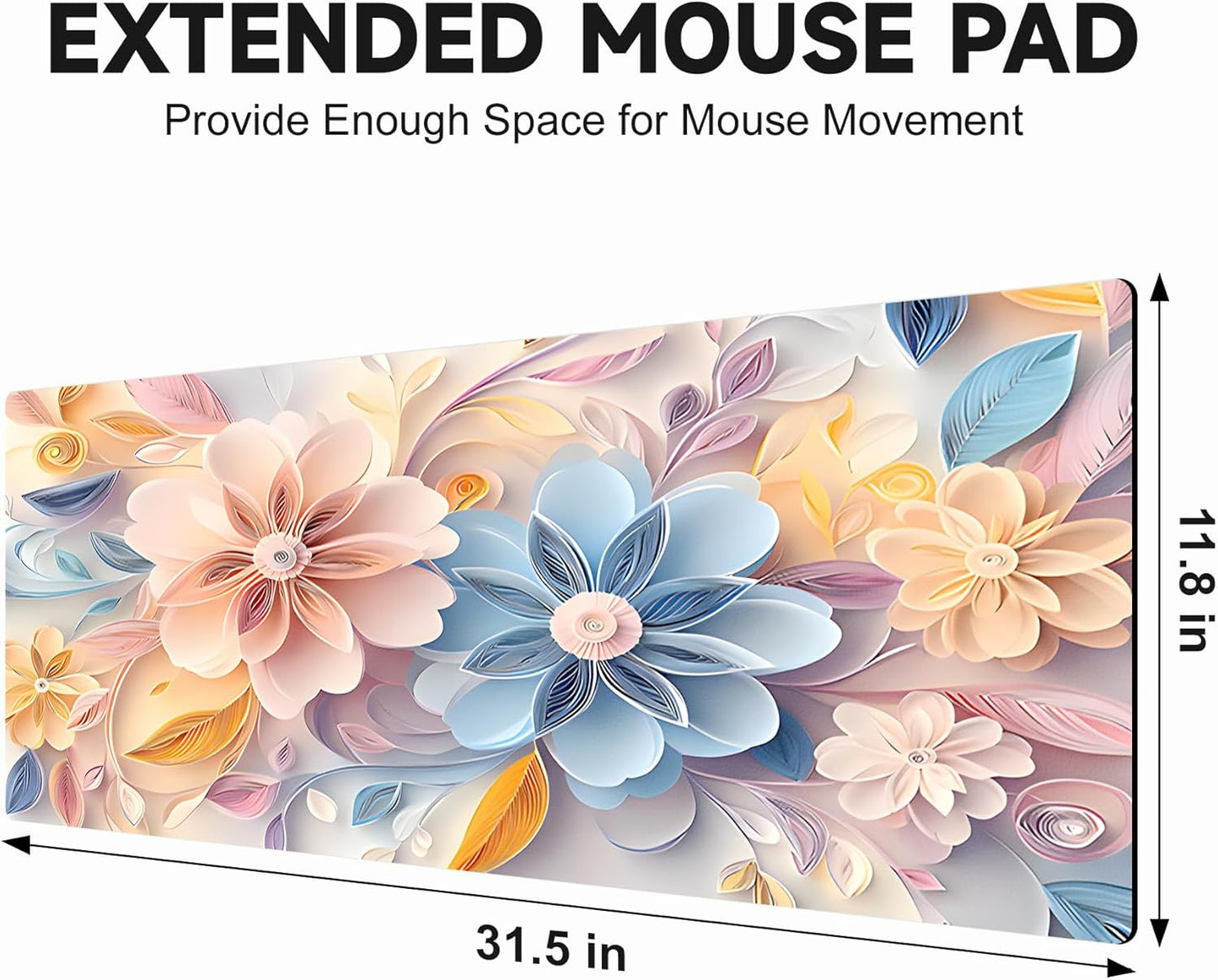 Large Gaming Mouse Pad (31.5"x11.8") - XXL PU Leather Waterproof Desk Mat with Non-Slip Rubber Base for Keyboard, PC & Office