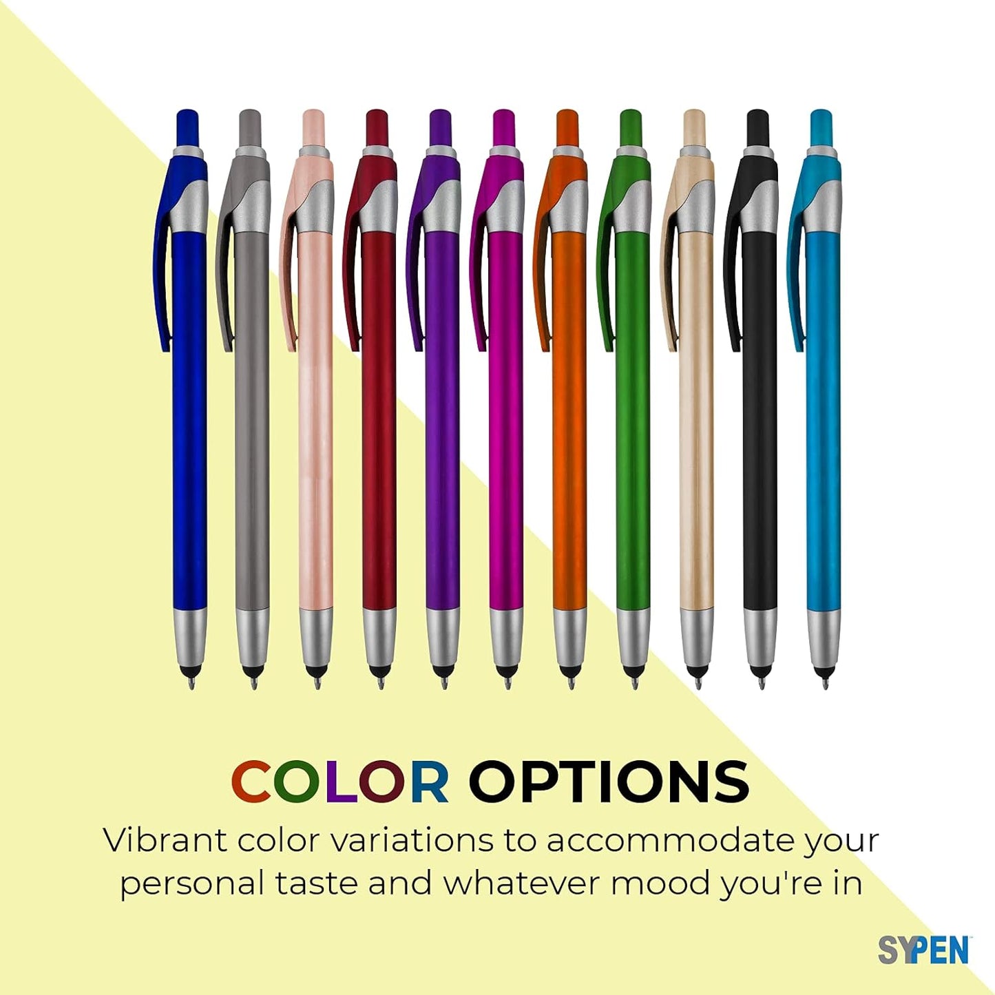 Personalized With your Custom Logo or Text Pens-Pack of 300- for Marketing, Parties, and Events, 2 in 1 Capacitive Stylus & Ballpoint Pen Compatible With Touchscreen Devices, Black Ink,Rose Pens