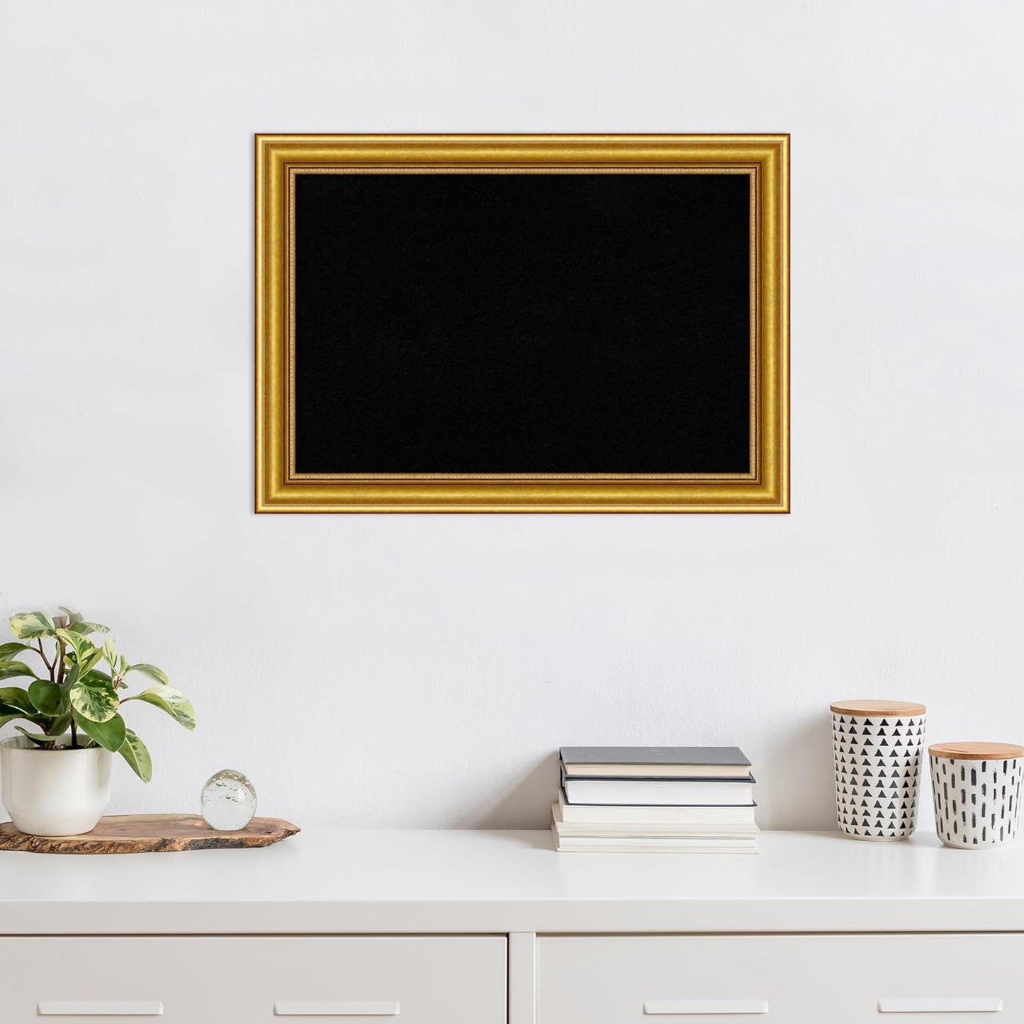 Amanti Art Black Cork Board for Wall, 20x28 Vision Board with Gold Wood Frame, Medium Corkboard Office Decor for Home Organization, Traditional Corkboard Pinboard to display items for home