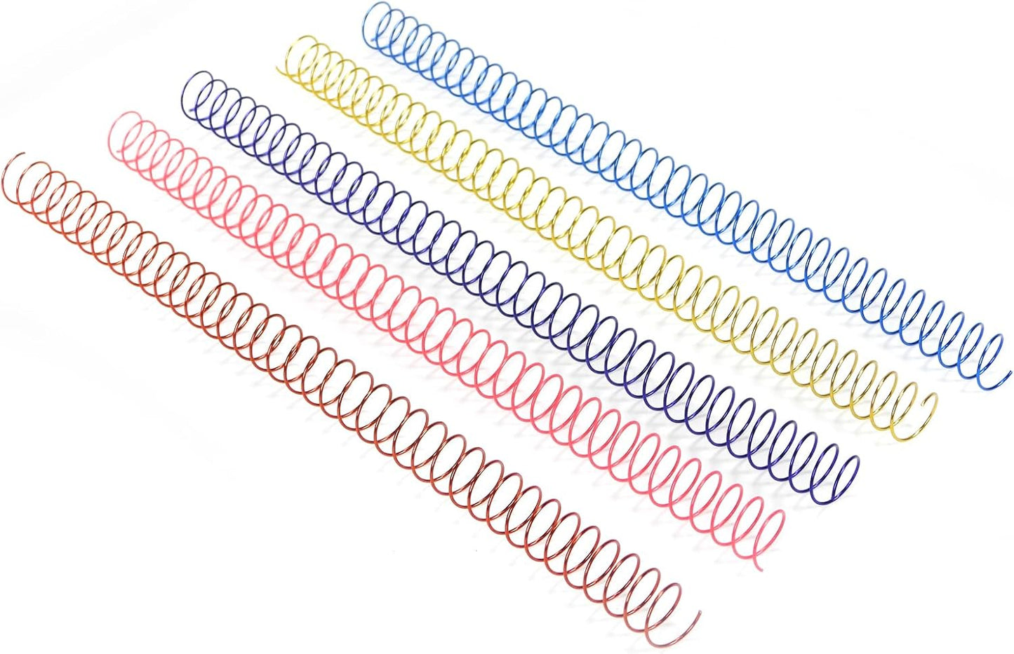 RAYSON 15.9mm Spiral Wire Coil Binding, 3:1 Pitch, 5/8" Metal Coils Spiral Binding 140 Sheets Capacity, Multicolor Color & Pack of 100