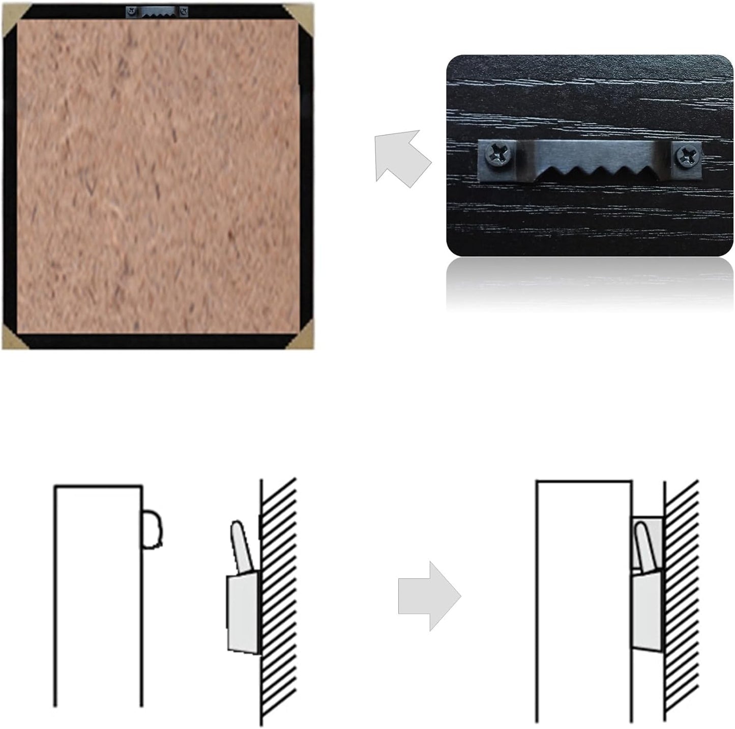 50 Pack Large Heavy Sawtooth Picture Hangers Steel Picture Hangers with Screws Picture Hang Solutions, for Hanging Clock Paintings Artwork Picture Frame Hook Photos (Black，Supports 50 lbs)