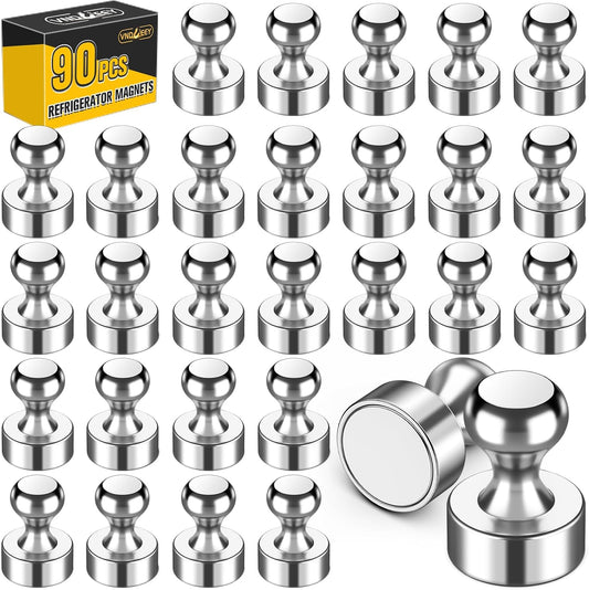 VNDUEEY 90 Pack Fridge Magnets Whiteboard Magnets Refrigerator Magnet, Small and Strong Magnet for Locker, Dry Erase Board, Home, Office, Classroom, Kitchen