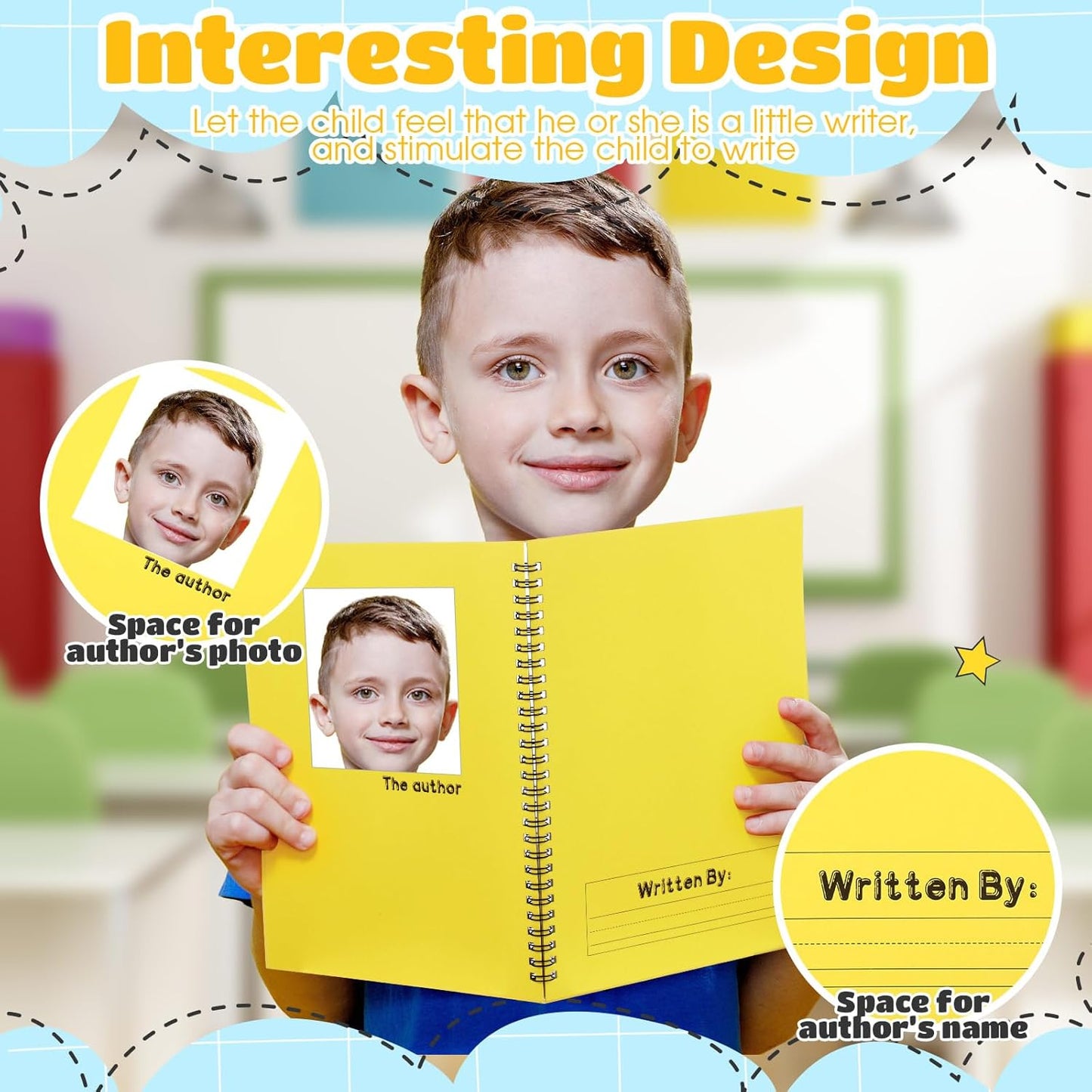 Henoyso 10 Pcs 100/50 Sheets Primary Composition Notebook K-2 Bulk Spiral Primary Journal Drawing Handwriting Practice for Kids Kindergarten 1st 2nd Back to School Supplies (Stylish Color,100 Sheets)