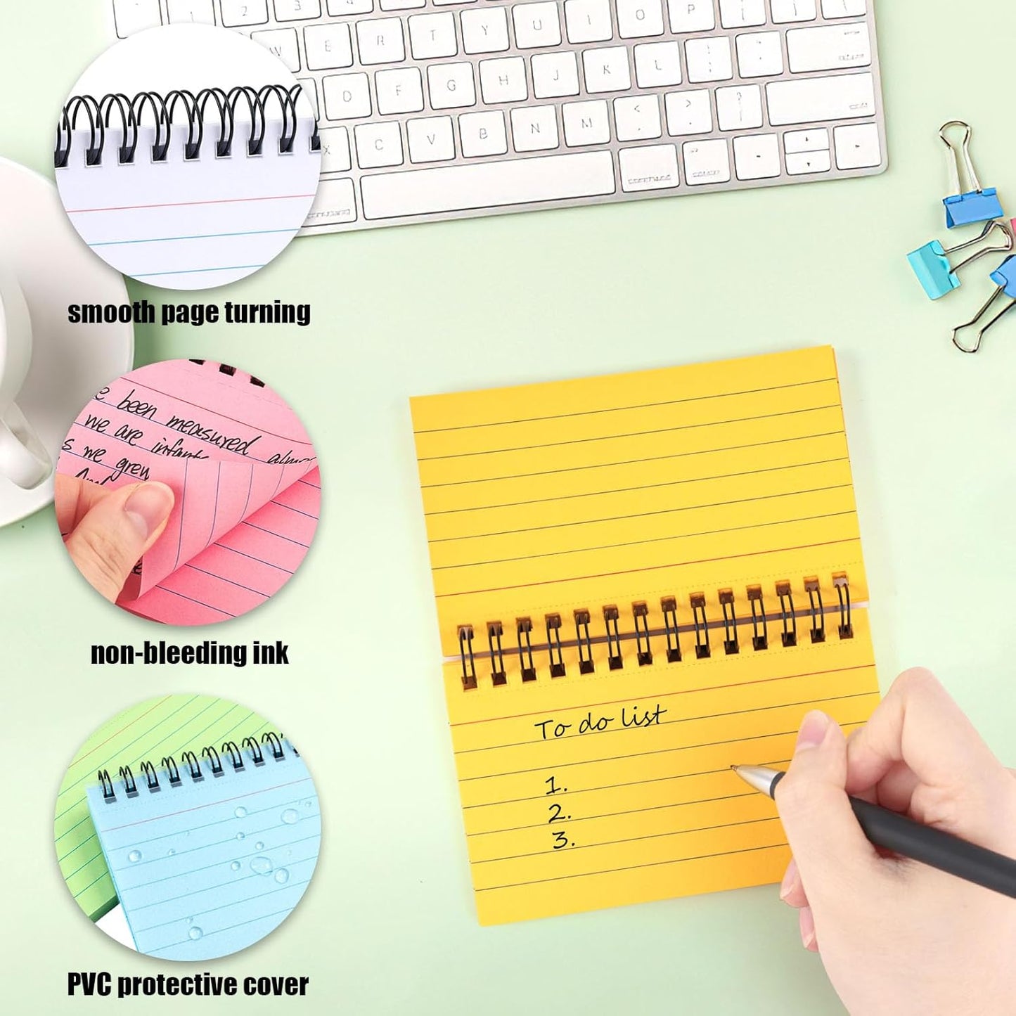 Koogel 500PCS Colored Index Cards 3x5, Spiral Index Cards with Rings for Back to School, Lined Ruled on both Side Heavy Notecard Flashcard for Studying Nursing College Taking to Do List,10 Colors