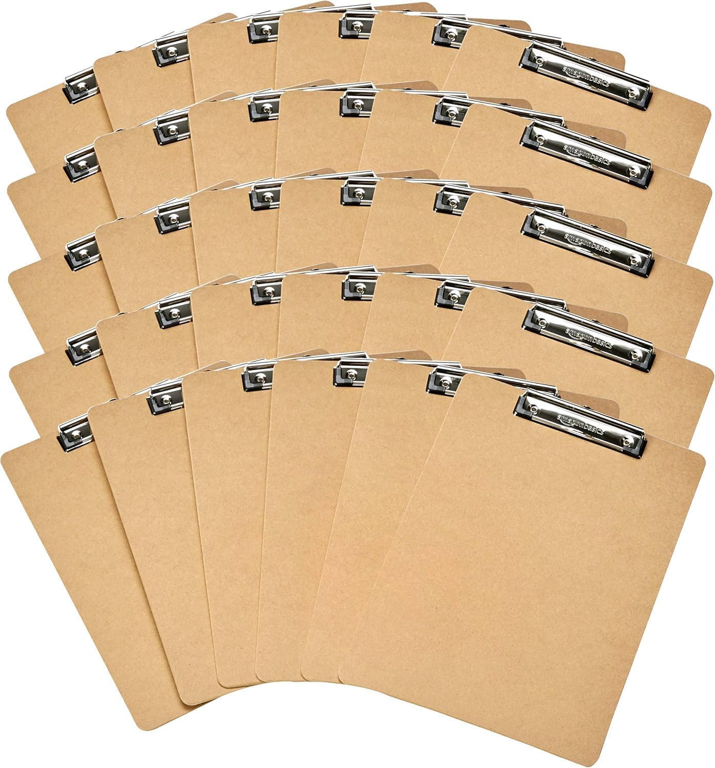 Amazon Basics Hardboard Office Clipboard,Letter Size, 9" x 12.5", 30-Pack, Brown