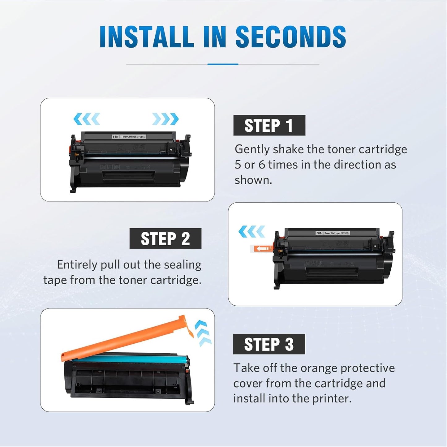 58A Toner Cartridge Black (with chip) Compatible Replacement for HP 58A CF258A 58X CF258X Work with HP Laserjet MFP M428fdw M428fdn M428dw Pro M404n M404dn M404dw M404 M428 Toner Printer (4-Pack)