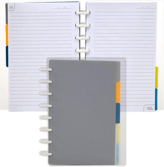 Talia Discbound Notebooks, Planner, Customizable, (Clear, Junior (5.5in x 8.5in))