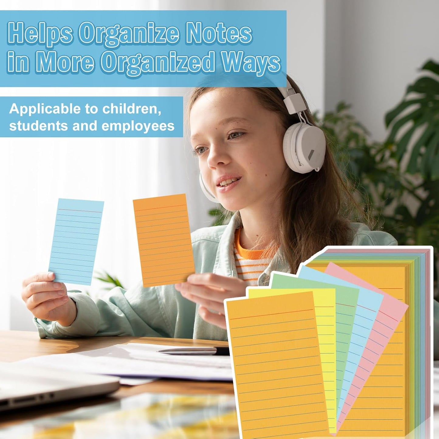 100 Pcs Colored Ruled Index Cards 3x5 Vertical Index Cards Notecards To Do List Cards Mini Memo Pad Daily to Do List Notepad Study Cards Double Sided Flashcards For Studying Note Taking