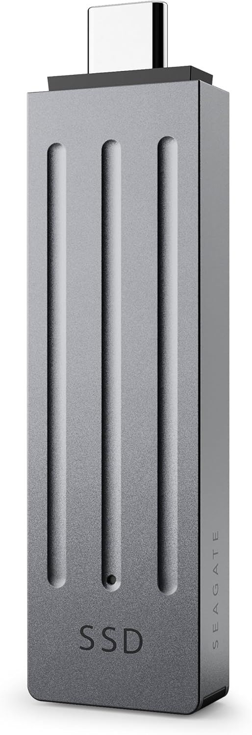 Seagate Ultra Compact 2TB, Portable SSD, 1000MB/s, USB-C, USB 3.2 Gen2, IP54 Water Dust and 3m Drop Resistant, Windows/Mac/iPhone/iPad/Android Phone/Tablet/PS4/PS5/Xbox Compatibility (STMX2000400)