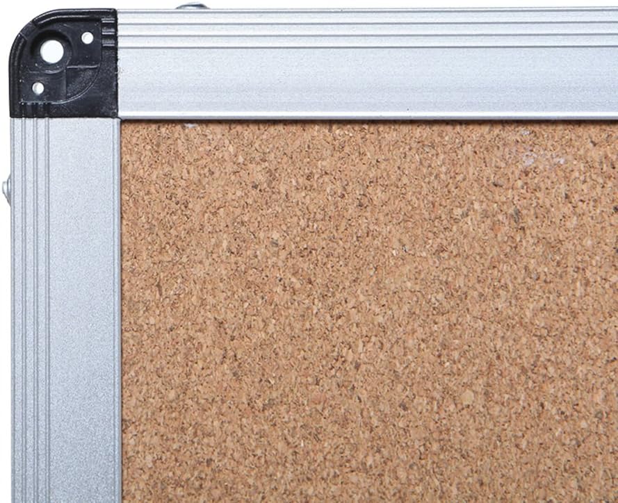 VIZ-PRO Cork Notice Board, 48 X 24 Inches, 3 Pack, Silver Aluminium Frame