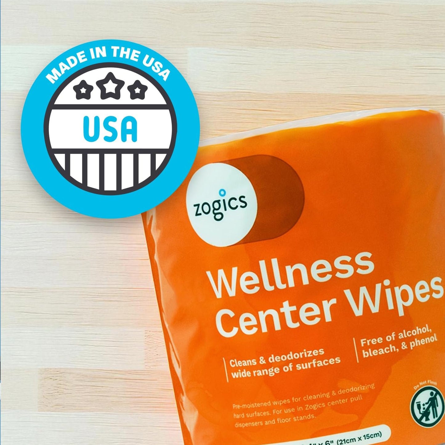 Zogics Wellness Center Cleaning Wipes – Gym Wipes for Cleaning Surfaces and Equipment, Durable and Safe Pre-Saturated Wet Wipes (2,300 Count, 2 Rolls of 1,150 Wipes)